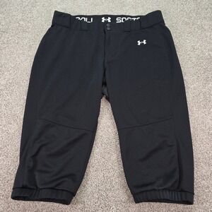Under Armour Womens XL Black Softball Pants Knickers Athletic Baseball 1269176
